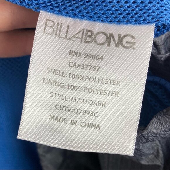 Billabong Soft Shell Jacket Blue Vented Mens Size Large Windbreaker Full Zipper - Picture 7 of 14